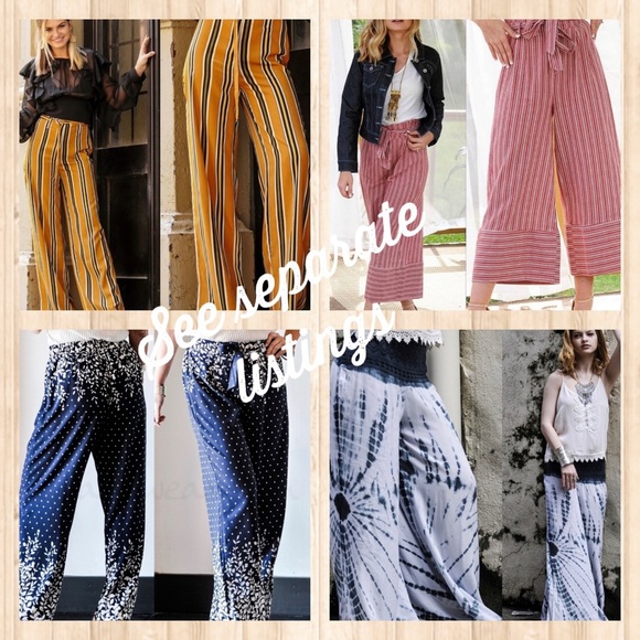 💼   Striped Wide Leg Pants ~ 16 styles / prints - Picture 8 of 9